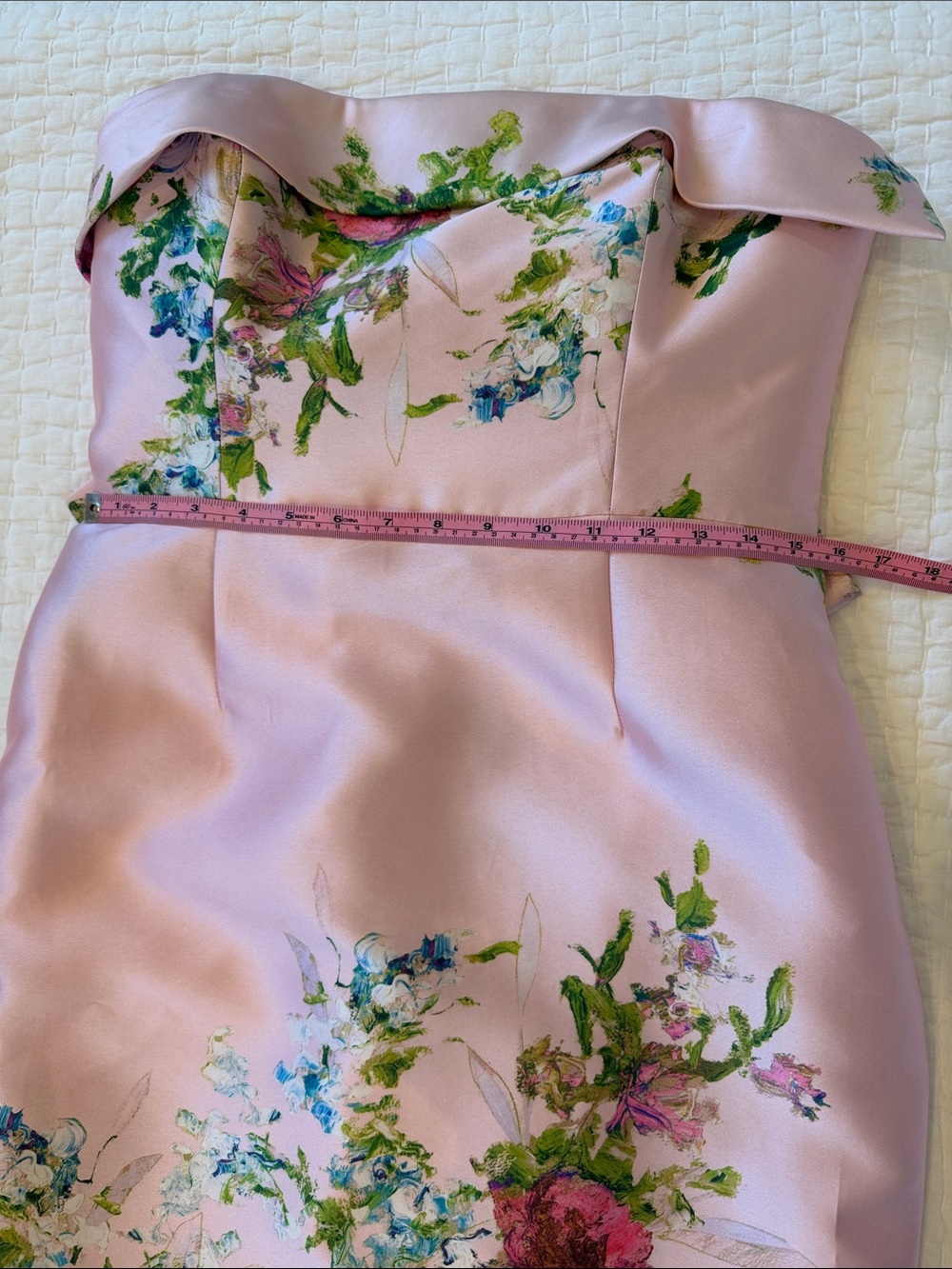 Audrey Brooke 6430 Mikado Strapless Floral Satin Gown in Blush Pink Dress - Picture 9 of 12
